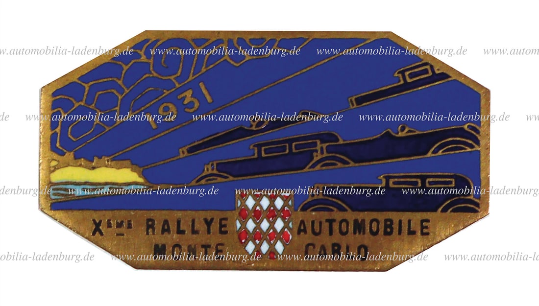 RALLY AUTOMOBILE MONTE CARLO 1931, pin badge "X. Rallye Automobile Monte Carlo", elaborately (1 of 1)