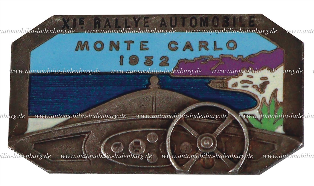 RALLY AUTOMOBILE MONTE CARLO 1932, pin badge "XI. Rallye Automobile Monte Carlo", elaborately (1 of 1)