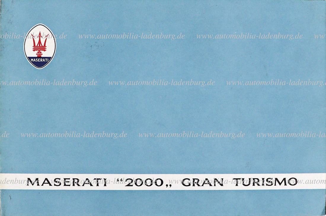 MASERATI folding brochure Maserati "2000" Gran Turismo, 8 pages, trilingual text, good condition (1 of 1)