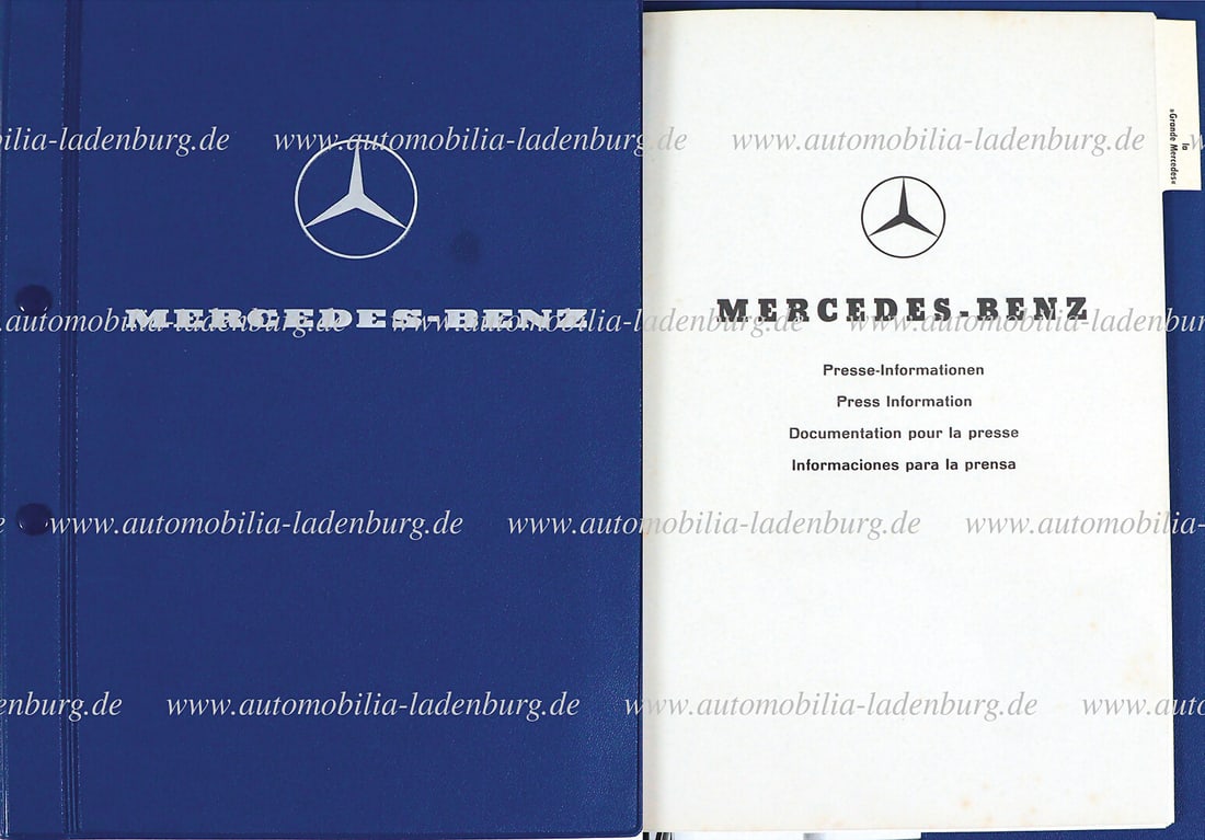 MERCEDES-BENZ Press release, Mercedes-Benz, Ia "Grande Mercedes", French text. Text, plus 8 b/w (1 of 1)