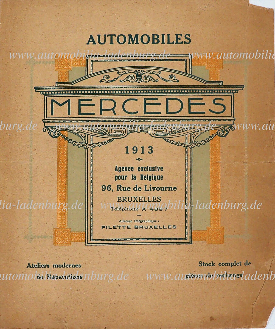 Daimler Motoren Gesellschaft 1913, folding brochure " Automobilies Mercedes Bruxelles", inside with (1 of 1)
