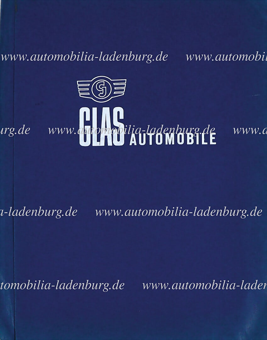 GLASS Press kit, inside with 4 pages press report and technical data, Glas 1300 GT, German text, (1 of 2)