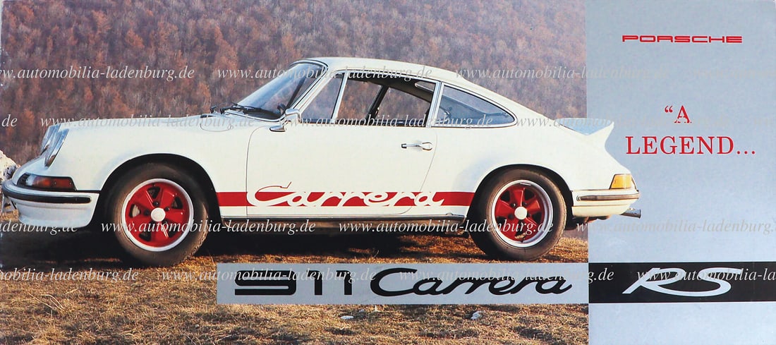 PORSCHE sales brochure Porsche 911 Carerra RS " A. Legend"...(964), 8 pages, English text, good (1 of 1)