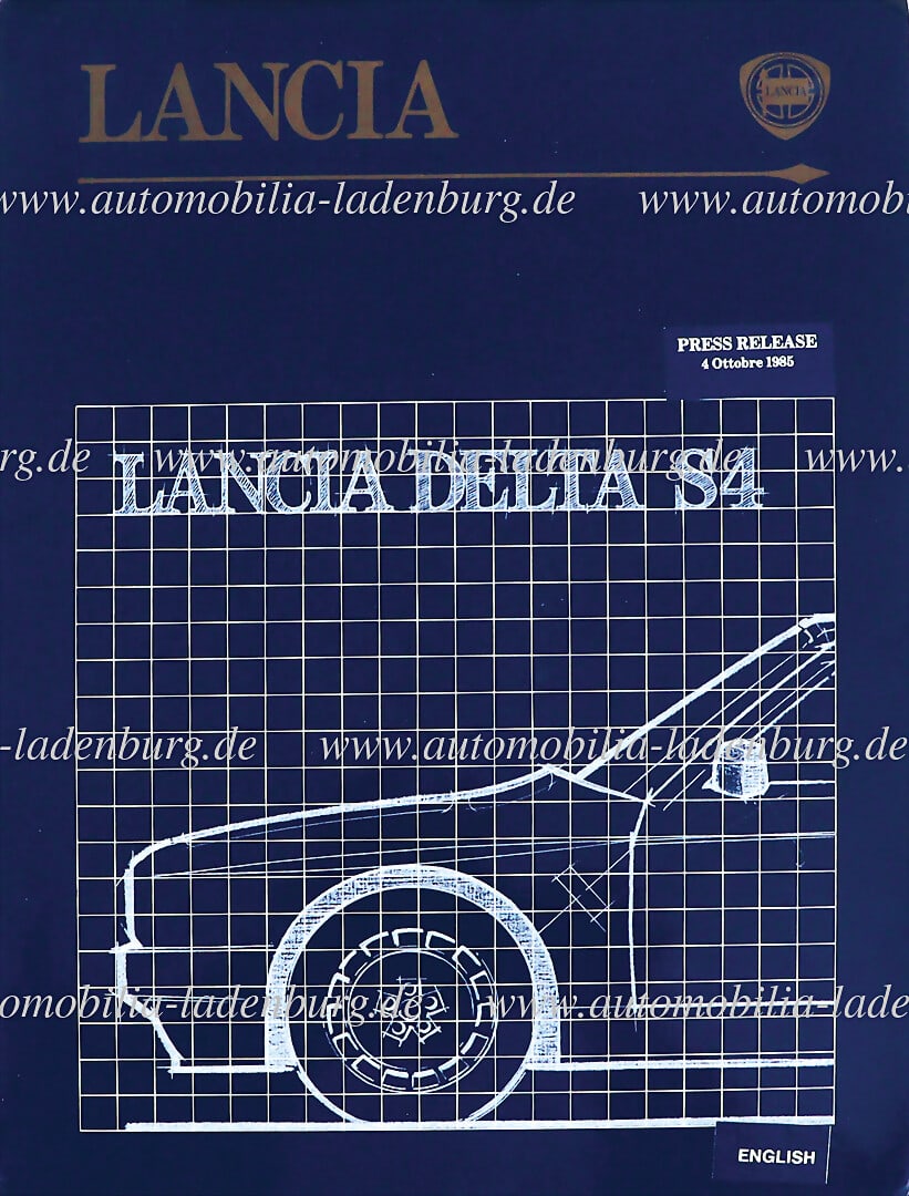 LANCIA 1985, press kit, Lancia Delta S4, complete with 5 b/w press photos, English text, good (1 of 1)