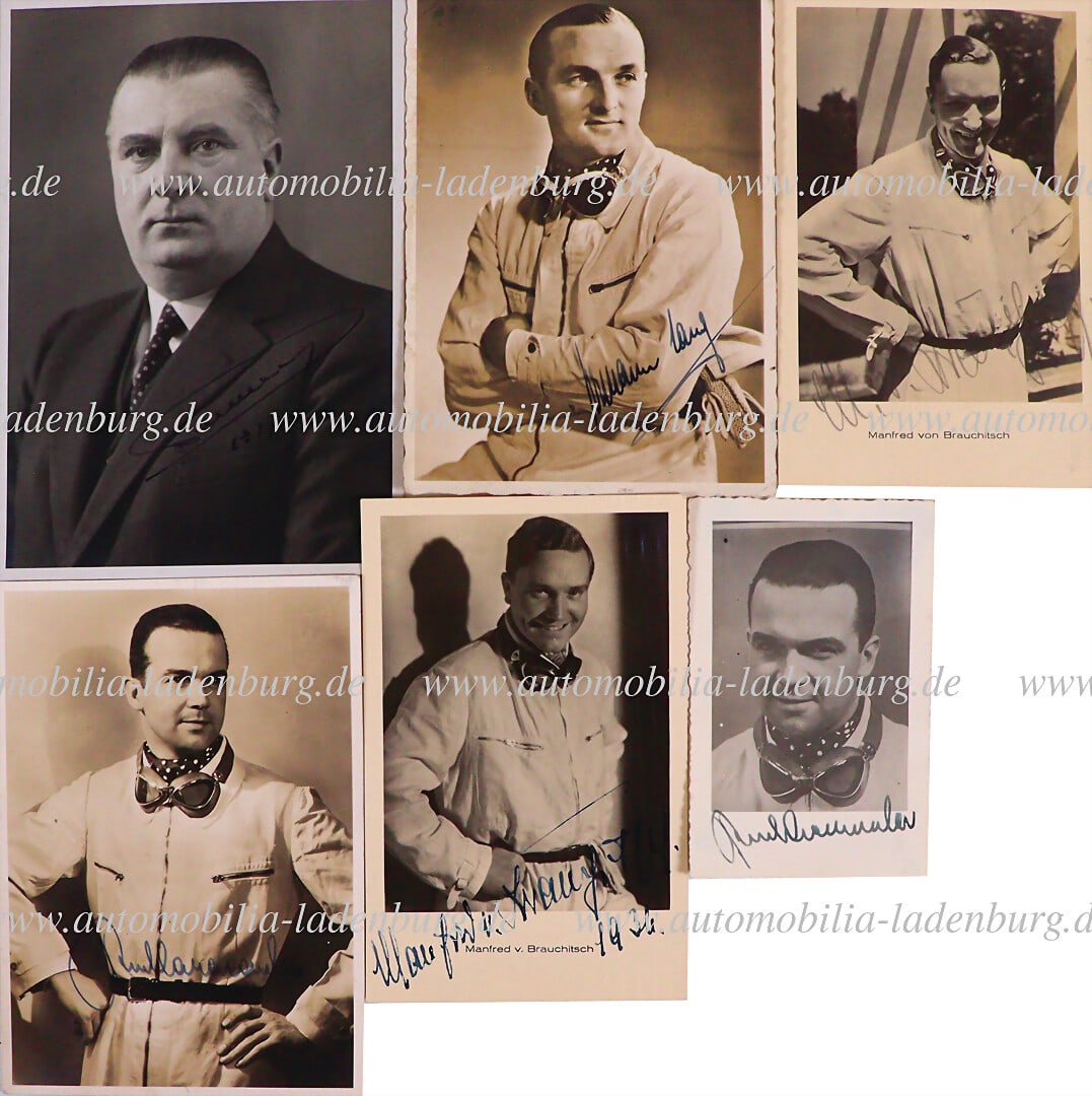 MERCEDES-BENZ Mixed lot of 6 pieces, including 5 signed original b/w photo postcards, 2x Rudolf (1 of 1)