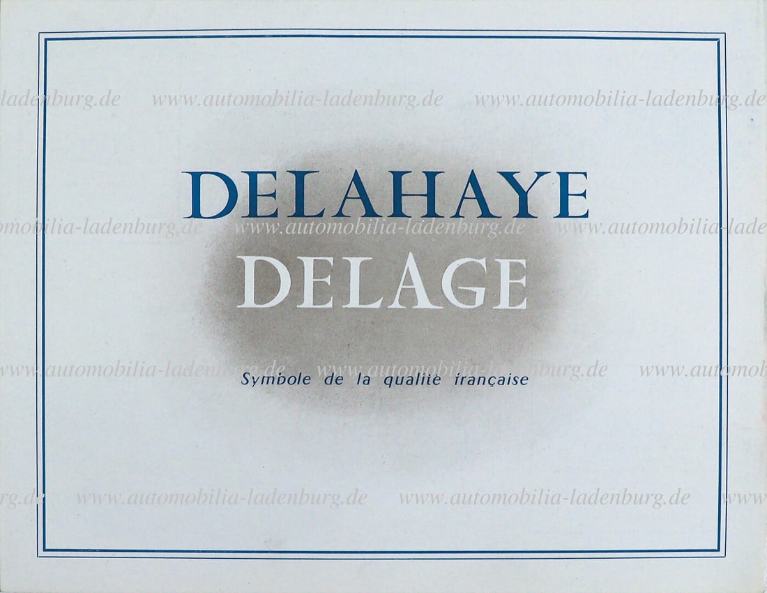 DELAGE / DELAHAYE Folded brochure model program Delage / Delahaye, inside Type 135M, Type 148, (1 of 1)