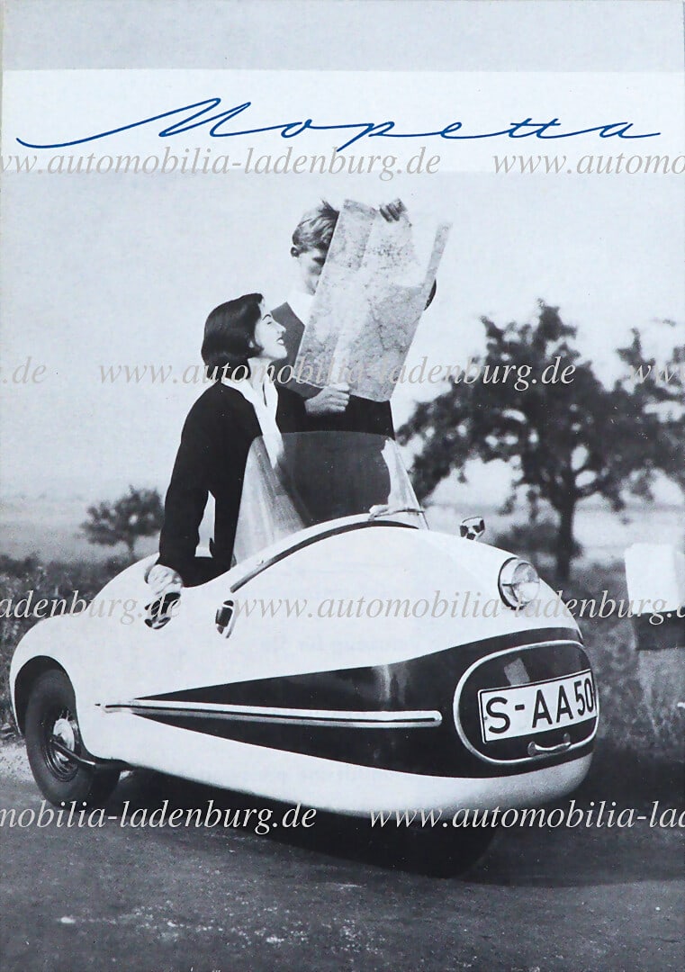 BRÜTSCH Mopetta sales brochure, from the brief collaboration with Egon Brütsch and: BRÜTSCH Mopetta sales brochure, from the brief collaboration with Egon Brütsch and investor Georg von Opel, 8 pages of German text, very rare German Description BRÜTSCH Verkaufsprosekt 