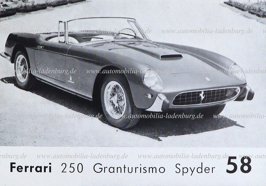 FERRARI Folding brochure Auto Becker, inside with description Ferrari 250 Granturismo Spyder, 4 (1 of 1)
