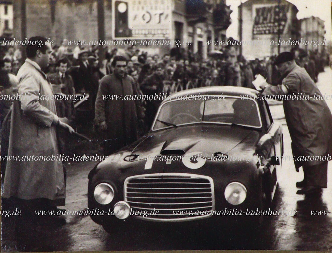 FERRARI Mille Miglia 1948, original b/w photo Clemente Biondetti and Giuseppe Navone in the Ferrari (1 of 2)