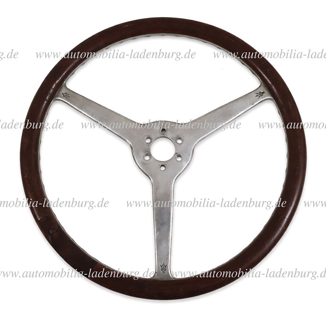 MASERATI original wooden steering wheel, Maserati A6GCS "Monofaro", diameter 38,5cm, wood damaged, (1 of 1)