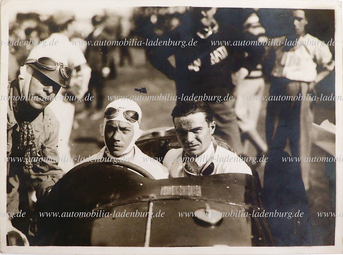 MASERATI original b/w photograph, Rene Dreyfus and Ernesto Maserati, Gran Premio di Roma 1931, (1 of 2)