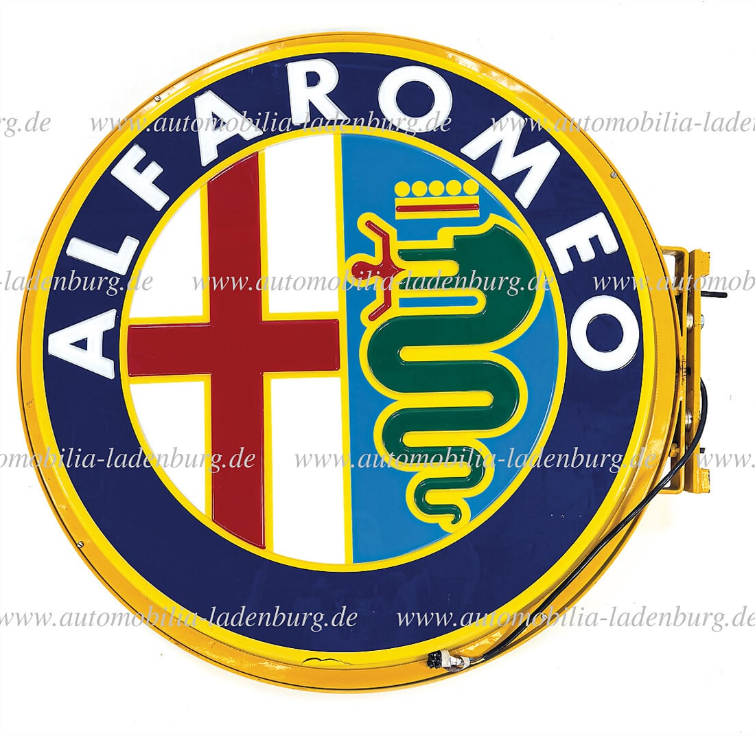ALFA ROMEO ca. 70's, Alfa Romeo dealer neon sign manufacturer "Serenan Pubblicita - Ozzano Emilia", (1 of 4)