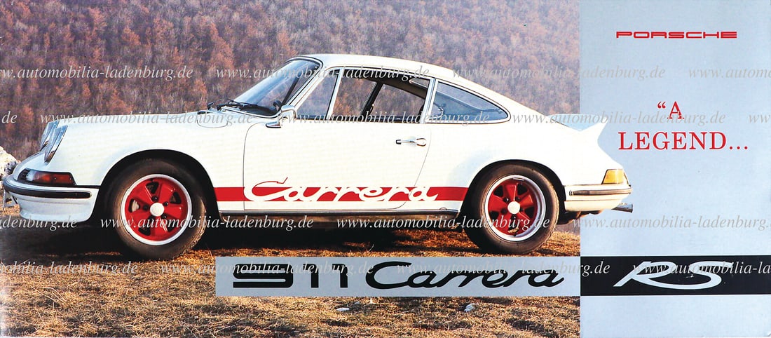 PORSCHE Sales brochure Porsche 911 Carrera RS (964) "A Legend", 8 pages English text German (1 of 1)