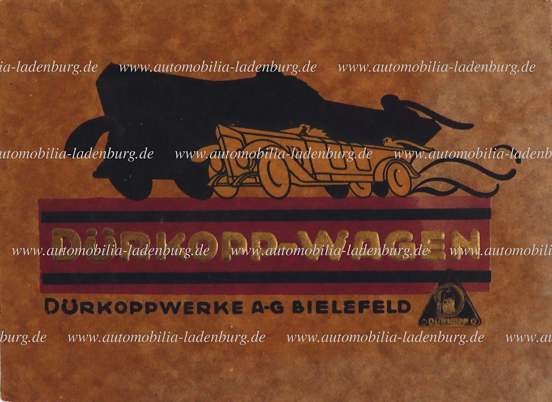DÜRKOPP 1922, sales brochure Dürkopp Wagen, 14 pages, German text, staples rusty, cover (1 of 1)