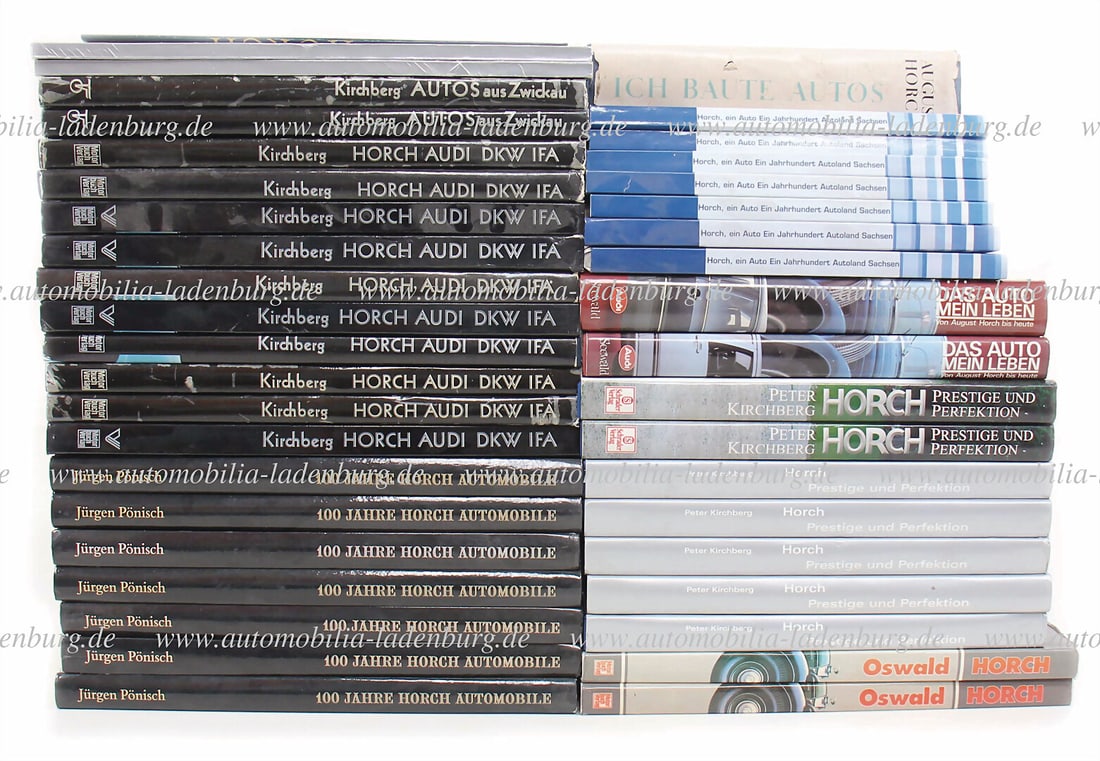 HORCH Collection of 38 books, including 7x "100 Jahre Horch Automobile" by Jürgen Pönisch; (1 of 1)