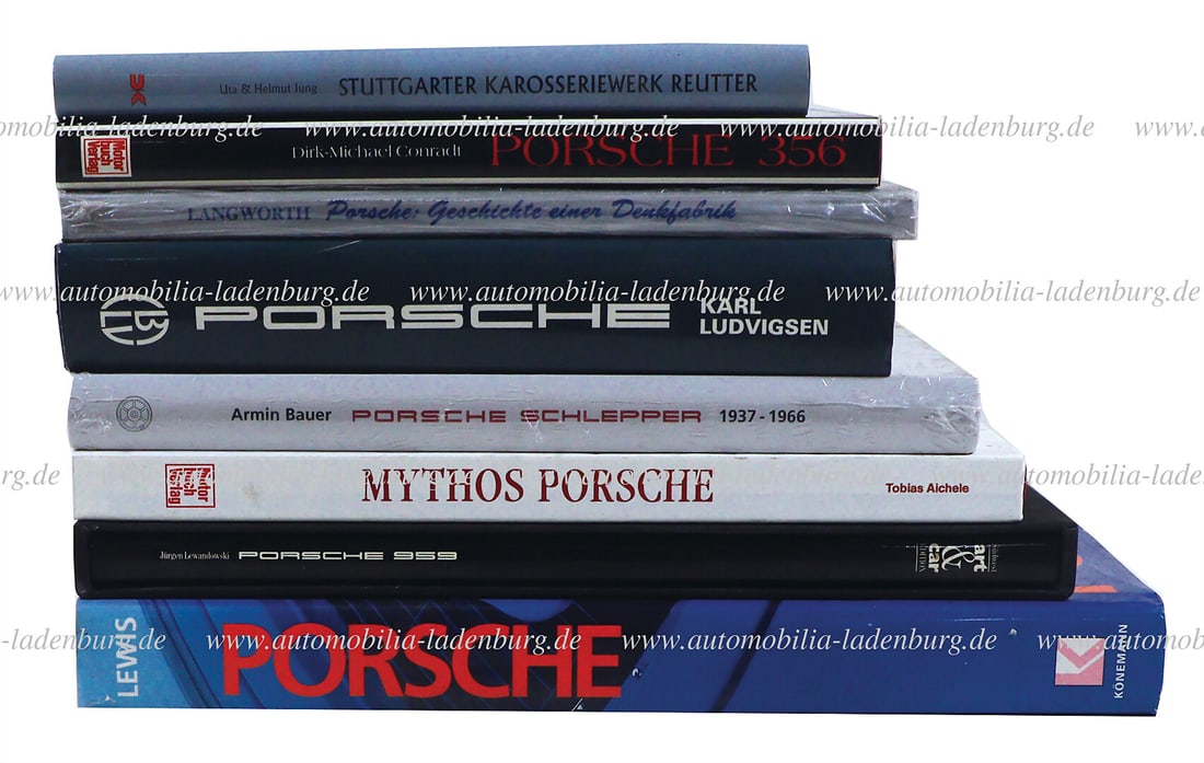 PORSCHE Collection of 8 books, including "Porsche - Die Geschichte einer Denkfabrik" by Richard M. (1 of 1)