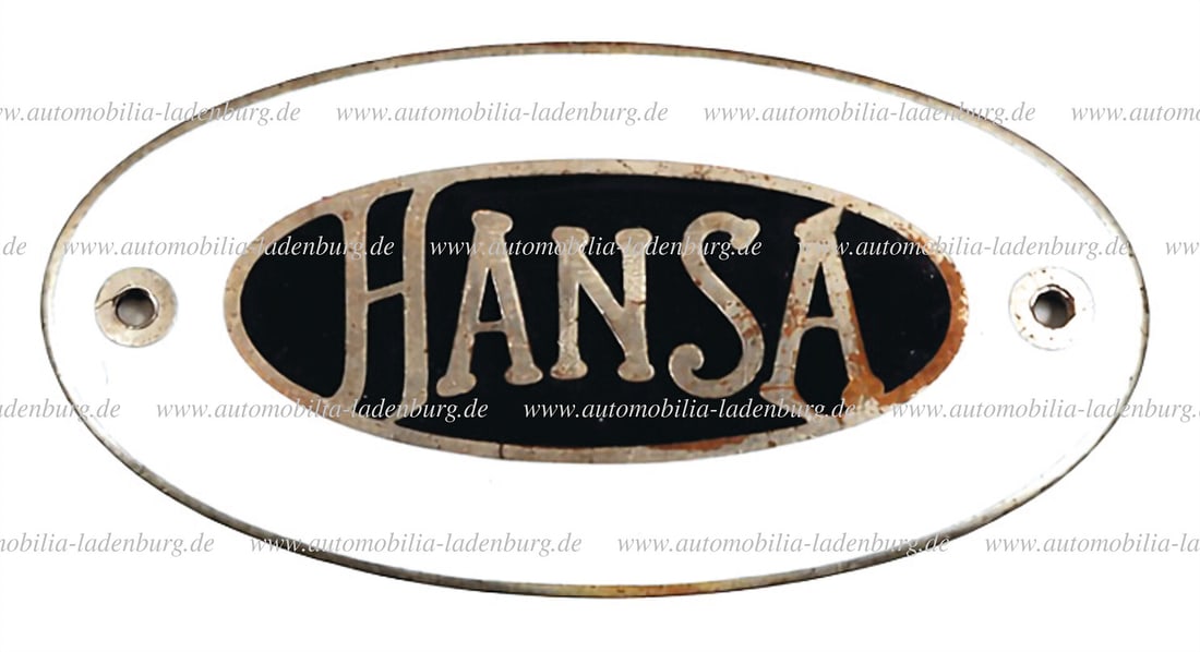 HANSA 1934-1939, original body emblem "Hansa", 4.3x8cm German Description HANSA 1934-1939,: HANSA 1934-1939, original body emblem "Hansa", 4.3x8cm German Description HANSA 1934-1939, original Karosserieemblem "Hansa", 4,3x8cm
