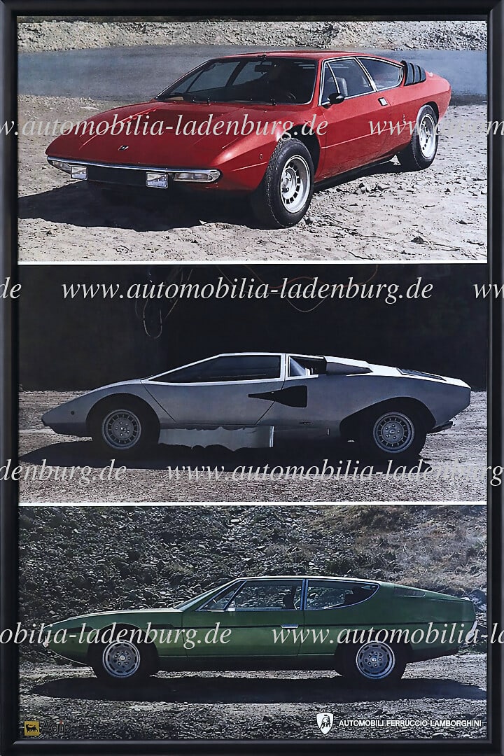 LAMBORGHINI 1975, Advertising poster Lamborghini with the types Urraco, Countach and Espada, (1 of 1)