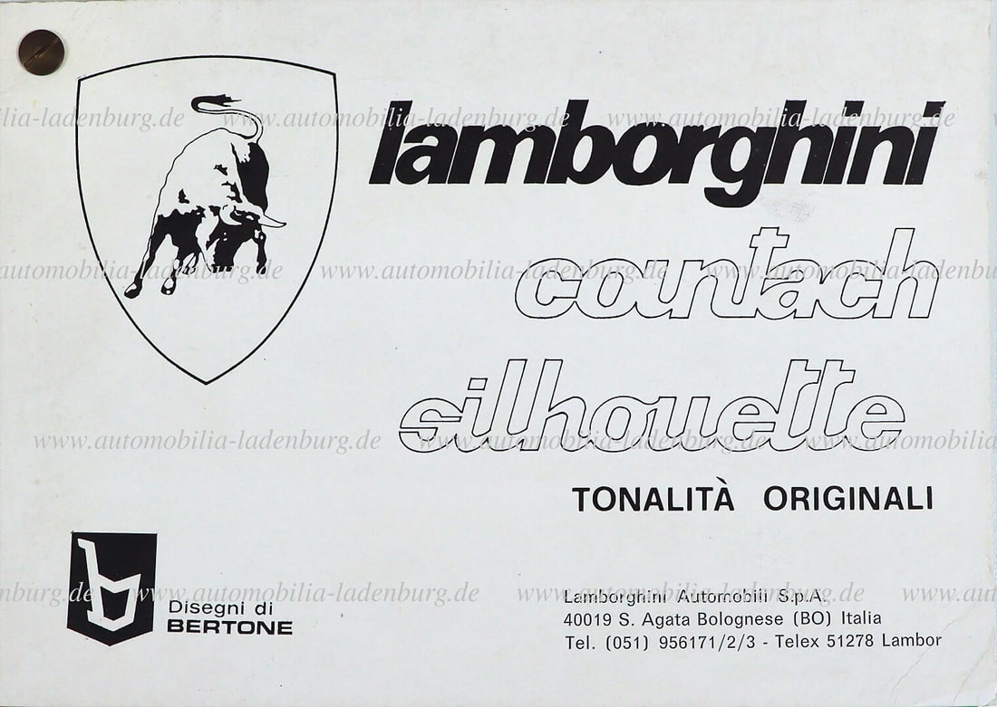 LAMBORGHINI Paint sample card (Glidden Salchi / Bertone), for Lamborghini Countach / Silhouette (1 of 2)