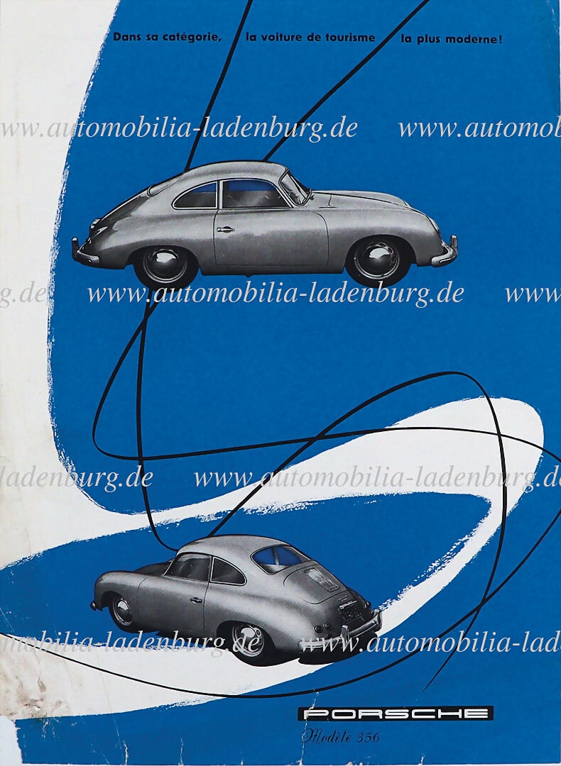 PORSCHE 1955, one-sheet brochure "Dans sa categorie, la voiture de tourisme la plus moderne" Porsche (1 of 1)