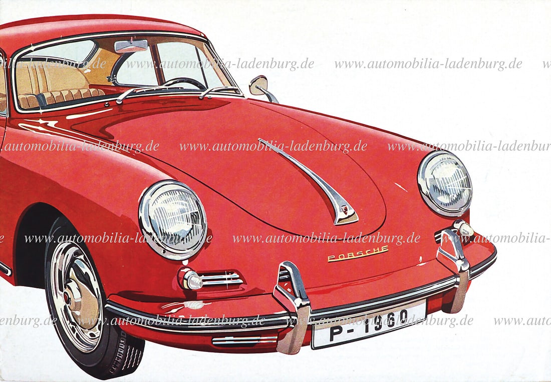 PORSCHE 1959, folding brochure Porsche 356B, (W22e 11. 59 10 M Gl.), 8 pages English text, good (1 of 1)