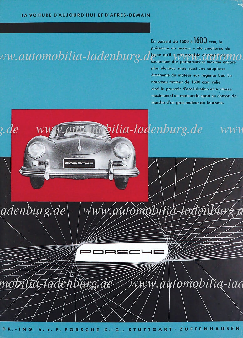 PORSCHE 1956, folding brochure Porsche model program types 356 A Coupe/ Cabriolet/ Speedster/ (1 of 1)