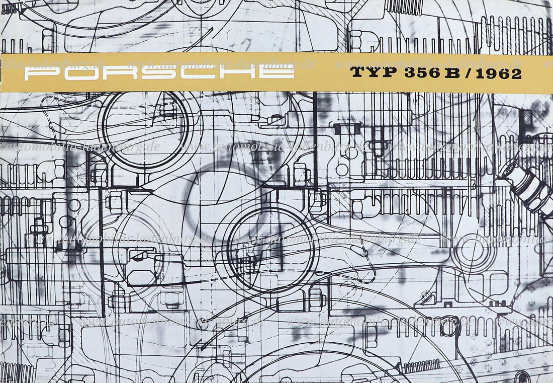 PORSCHE 1961, sales brochure Porsche Type 356B 1962 (W22 18 M 9.61 Gl.), 16 pages German text, good (1 of 1)