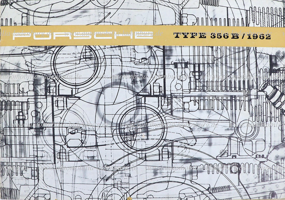 PORSCHE 1961, sales brochure Porsche type 356B 1962 (W22f 5 M 9.61 Gl.), 16 pages French text, with: PORSCHE 1961, sales brochure Porsche type 356B 1962 (W22f 5 M 9.61 Gl.), 16 pages French text, with dealer's stamp "Sonauto", small tears, with traces of usage German Description PORSCHE 1961, Verkauf