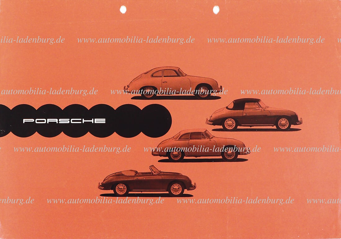 PORSCHE Sept. 1957, folding brochure Porsche 356A, (W 28 5 M 10. 58 Gl.), 6 pages French text, among (1 of 1)