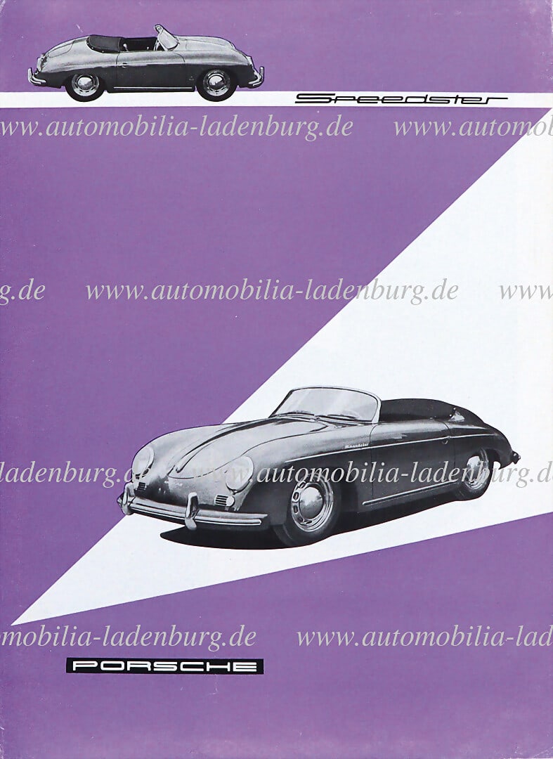 PORSCHE 1955, one-sheet brochure "Speedster", (15 M 6. 55 Gl.), German text, printed on both sides, (1 of 1)