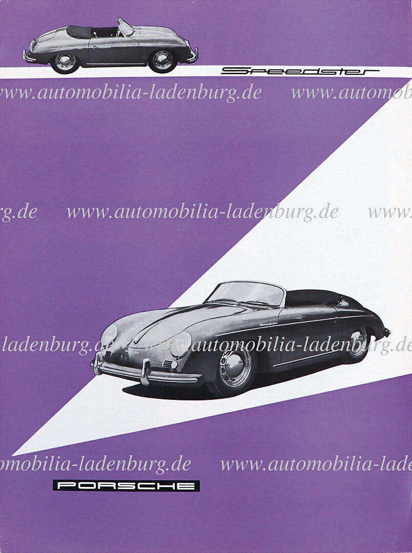 PORSCHE 1955, one-sheet brochure "Speedster", (20 M 6. 55 Gl.), English text, printed on both sides, (1 of 1)