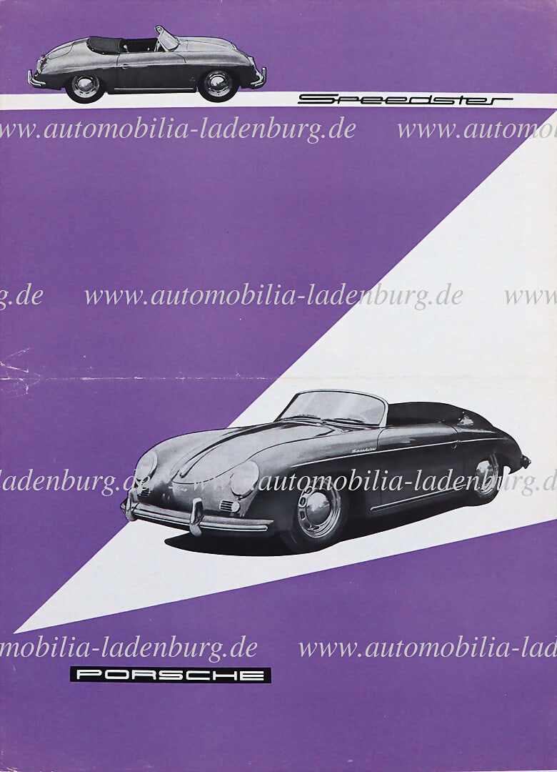 PORSCHE 1955, one-sheet brochure "Speedster", (10 M 6. 55 Gl.), French text, printed on both sides, (1 of 1)