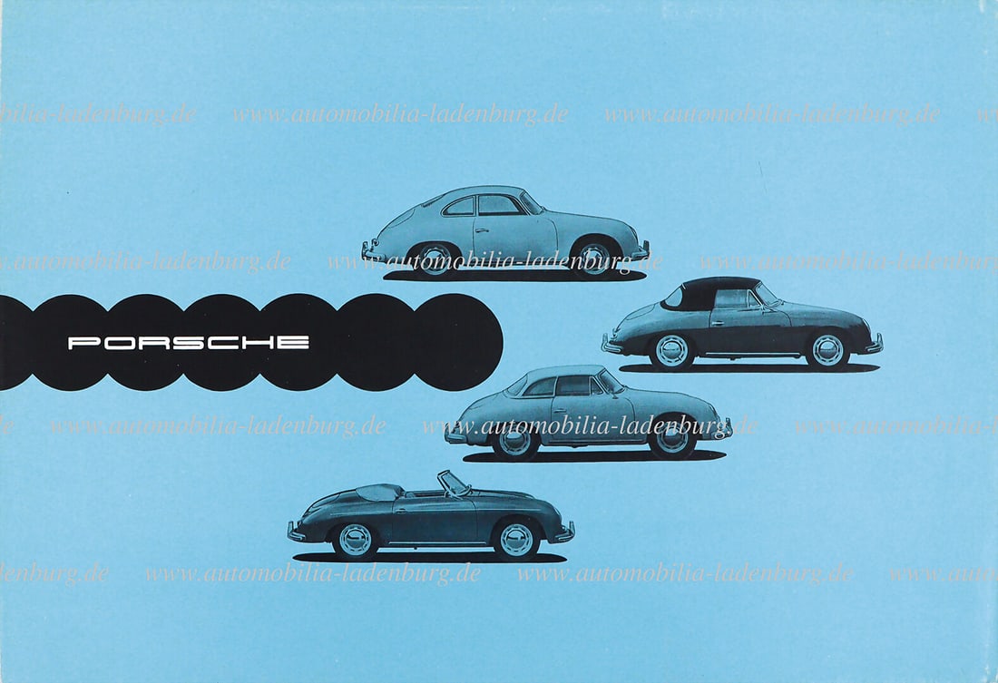 PORSCHE Sept. 1958, folding brochure Porsche type 356A 1600/ 1600 S/ 1600 GS Carrera de Luxe/ (1 of 1)