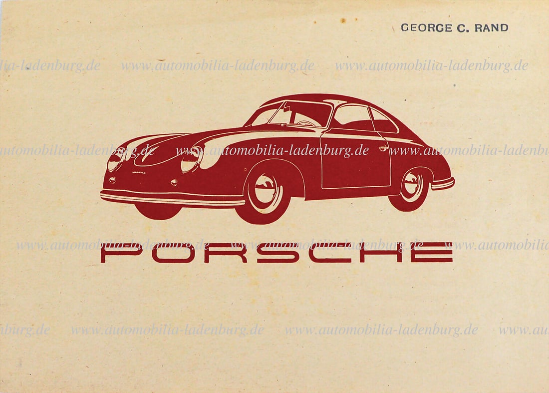 PORSCHE 1952, folding brochure Porsche 356 pre A (split window), 4 pages of English text, missing (1 of 1)