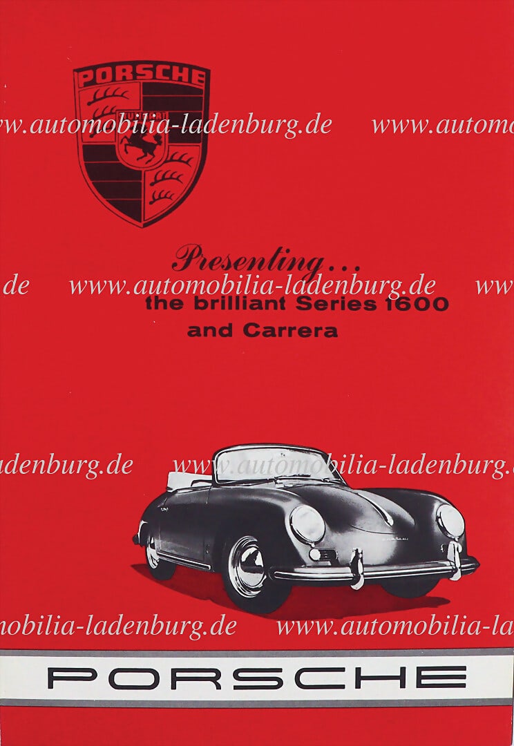 PORSCHE Circa 1950, folding brochure "Presenting ...the brilliant Series 1600 and Carrera", 1600/S & (1 of 1)