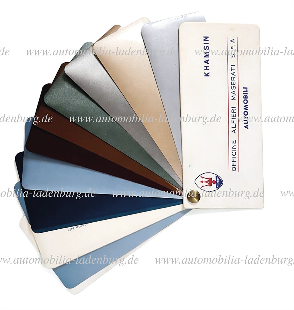 MASERATI Paint sample card (PPG) "Officine Alfieri Maserati" for Maserati Khamsin, inside with 9 (1 of 1)