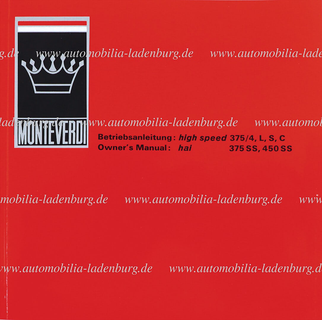 MONTEVERDI Operating instructions Monteverdi Hai 375/4, L, S, C, 375SS, 450SS, German and English (1 of 1)