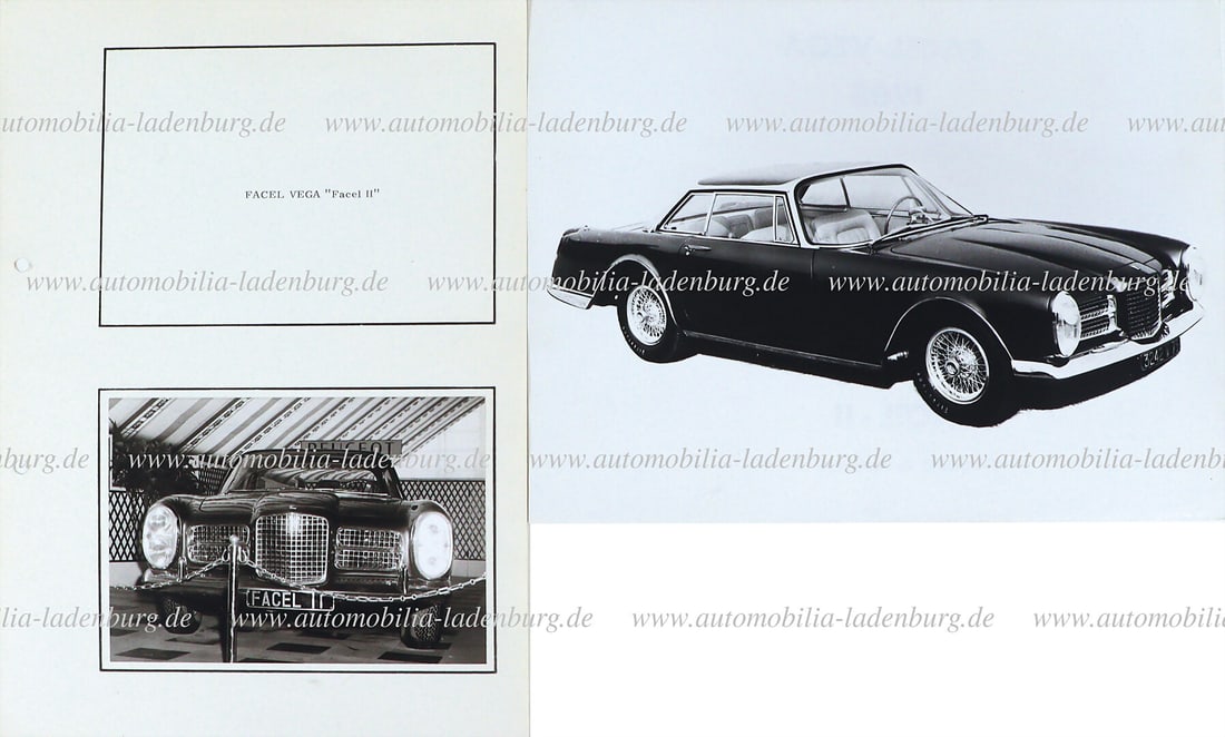 FACEL VEGA Mixed lot of 2 original b/w photographs, including 1 original b/w factory photograph (1 of 2)