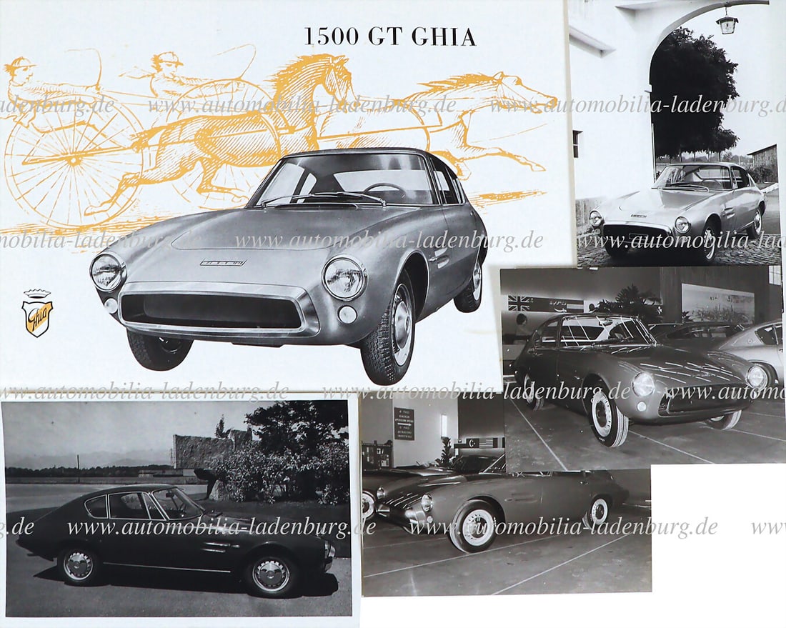 CARROZZERIA GHIA Mixed lot including folding brochure Ghia 1500GT, 4 pages, in four languages, plus (1 of 1)