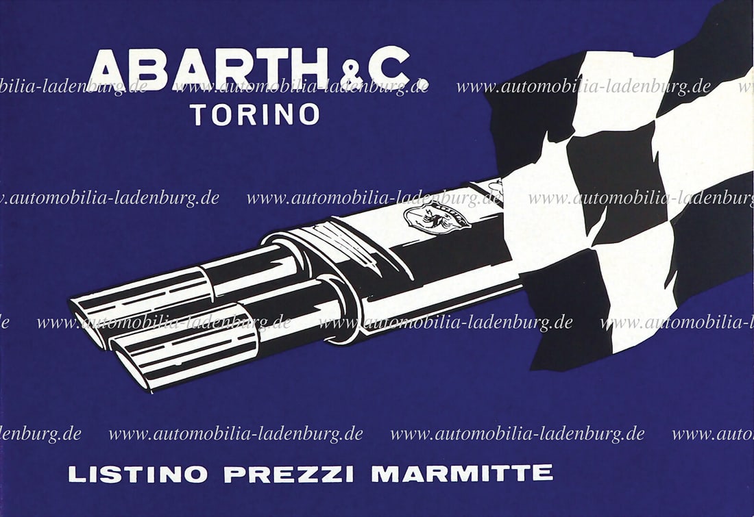 ABARTH 1965, price list for Abarth exhaust systems, e.g. for Alfa Romeo Giulietta Spider; Fiat (1 of 1)