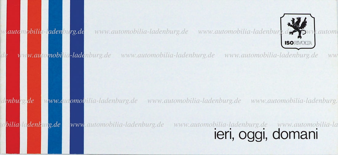 ISO RIVOLTA Sales catalog ISO Rivolta "...ieri, oggi, domani", 30 pages, good condition German (1 of 1)