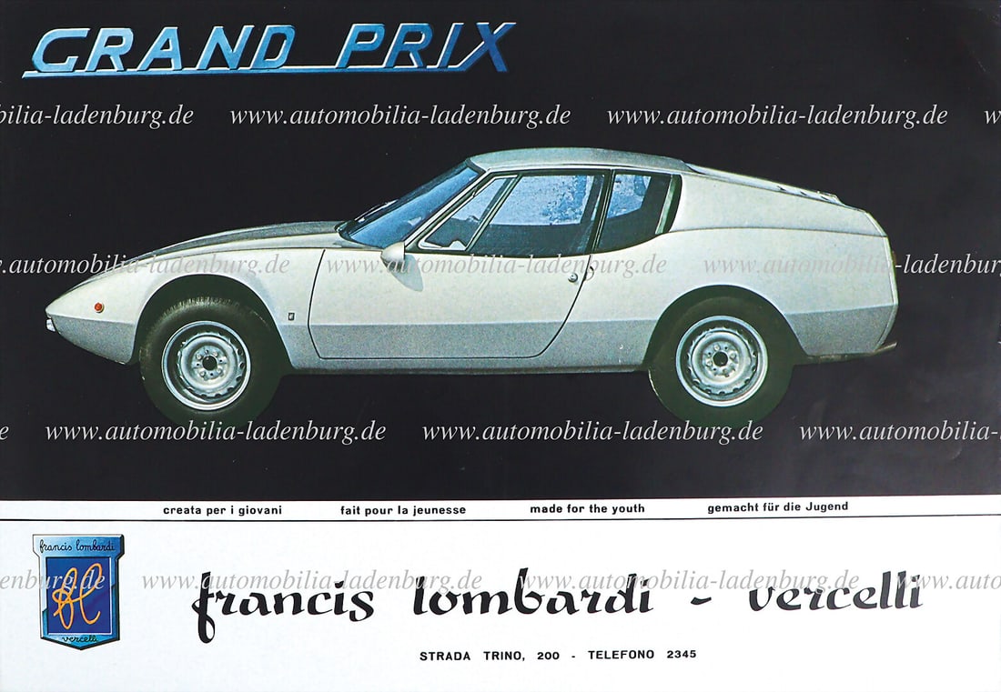 FRANCIS LOMBARDI Folding brochure "Francis Lombardi" Grand Prix, 4 pages in four languages, good (1 of 1)