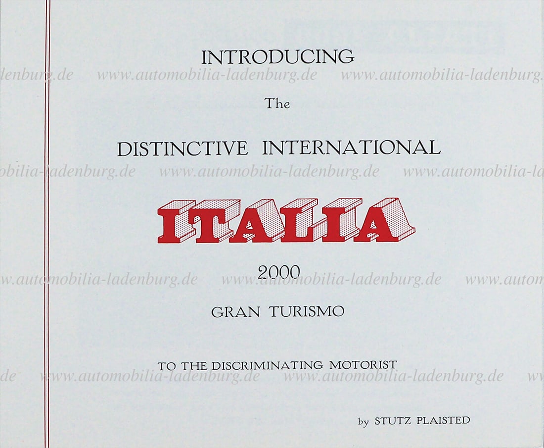 ITALIA Leaflet Italia 2000 Gran Turismo (based on Triumph TR3/A), designed by Michelotti, 4 pages,: ITALIA Leaflet Italia 2000 Gran Turismo (based on Triumph TR3/A), designed by Michelotti, 4 pages, English text German Description ITALIA Faltprospekt Italia 2000 Gran Turismo (auf Basis Triumph TR3/A