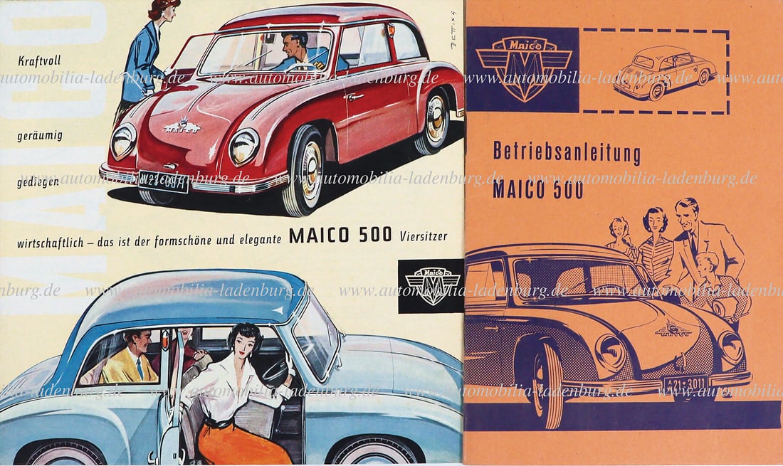 MAICO Mixed lot, including Maico 500 operating instructions, plus 1957, Maico 500 folding brochure, (1 of 1)