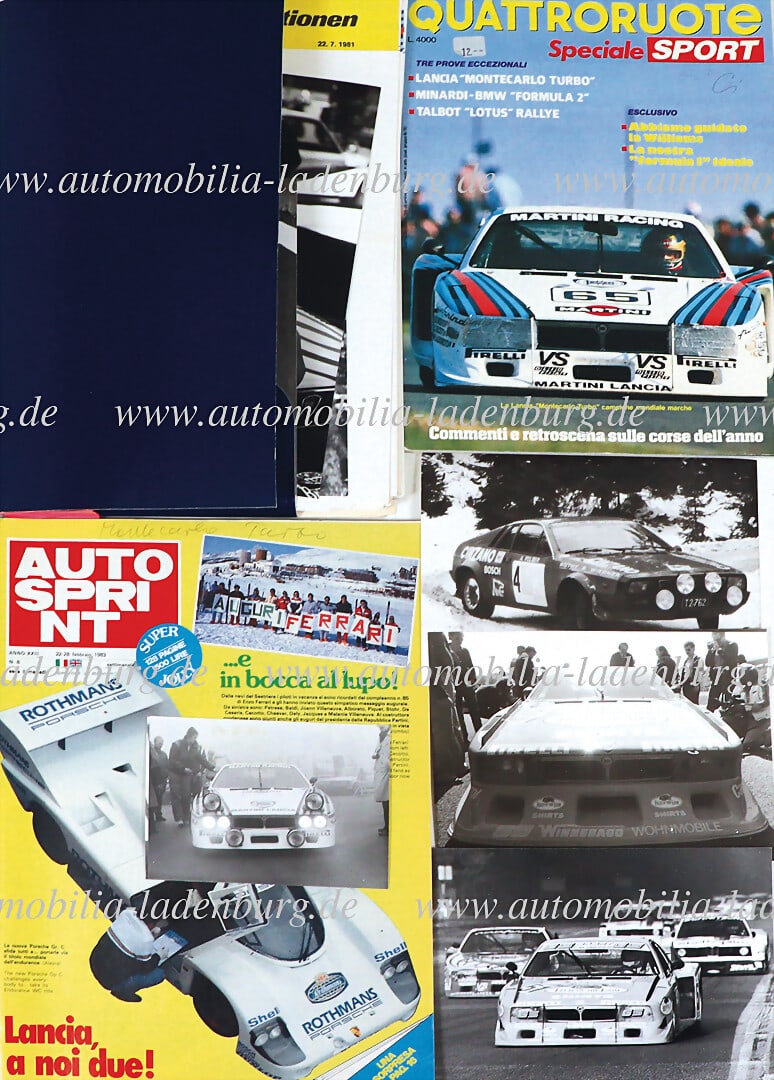 LANCIA Collection in archive folder on Lancia Beta Montecarlo, including 15 b/w press photos, press (1 of 1)