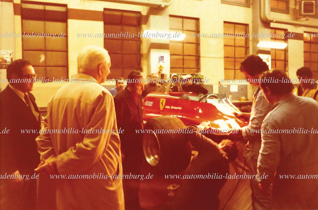 FERRARI original color photograph, Enzo Ferrari follows the work on the Ferrari 312T4 of Jody (1 of 2)