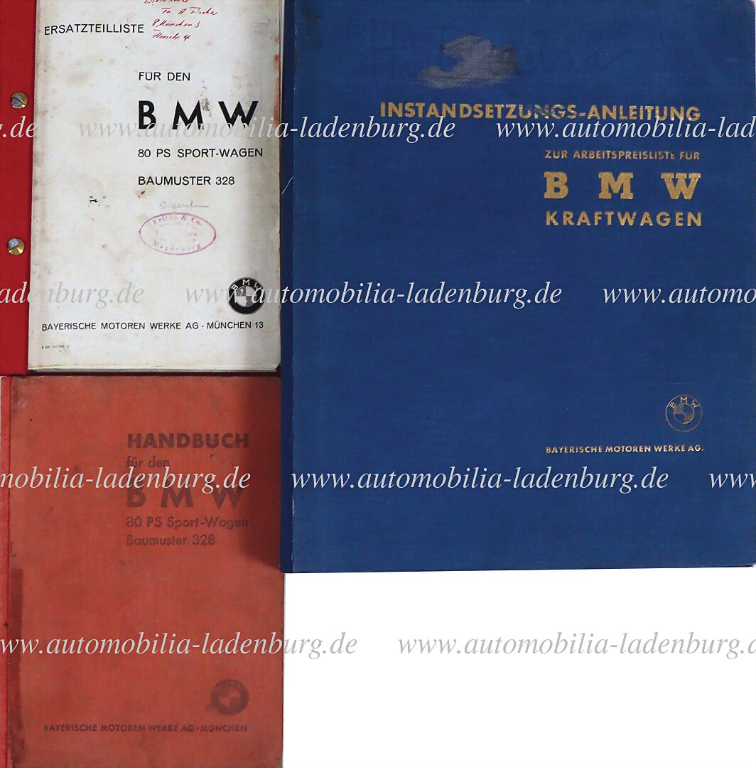 BMW 3-piece bundle, including 1937, manual (operating instructions) for the BMW 80 hp sports car (1 of 1)
