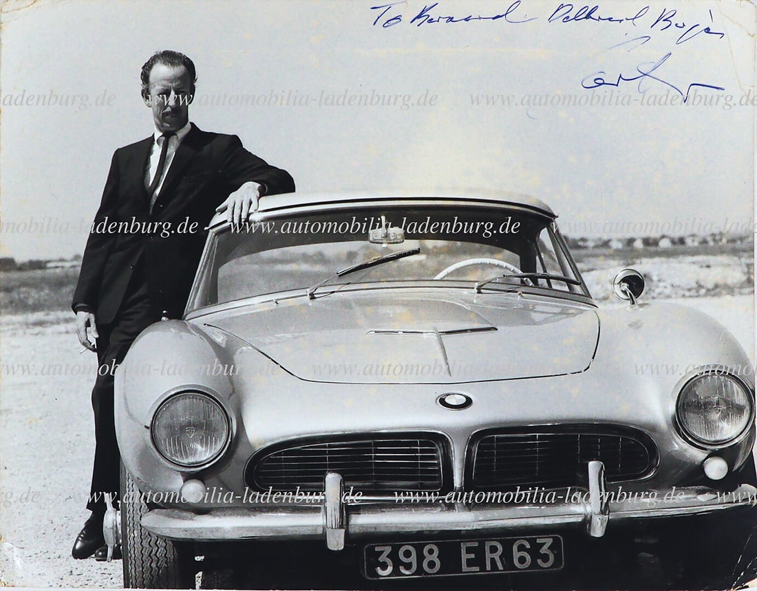 BMW hand-signed original b/w photograph with dedication by Count Goertz, the photograph is stamped (1 of 2)