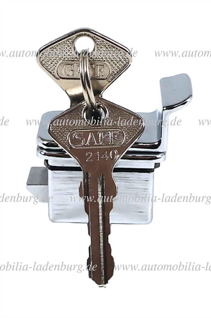FERRARI original lock with two keys for glove compartment, Ferrari 250 / 330, NOS German: FERRARI original lock with two keys for glove compartment, Ferrari 250 / 330, NOS German Description FERRARI original Schloß mit zwei Schlüsseln für Handschuhfach, Ferrari 250 / 330, NO