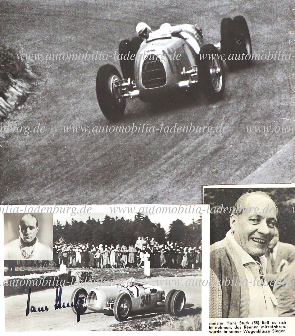 AUTO UNION / HANS STUCK Hand-signed photo postcard / autograph card Hans Stuck, used, dated 1937, (1 of 1)